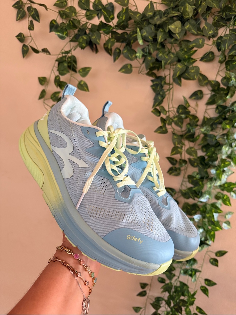 Pastel Blue & Pale Yellow Women's Athletic Sneakers